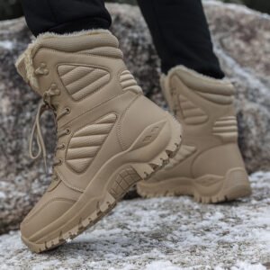 Warm Fleece-Lined Winter Combat Boots for Rugged Outdoor Exploration
