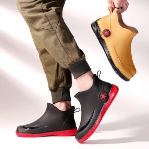 Stylish Short Rain Boots for Men and Women, Non-Slip, Waterproof